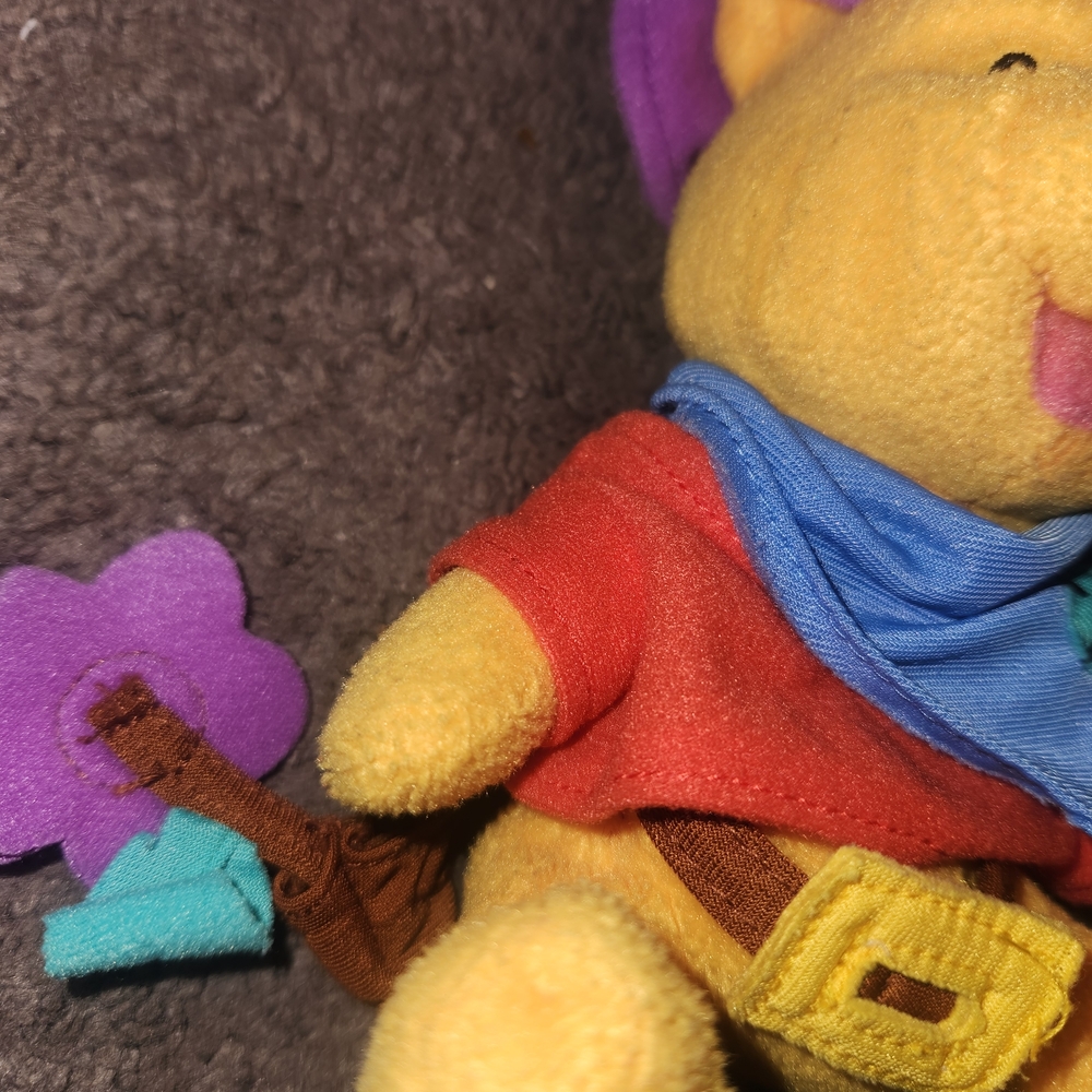 Plush Bear with Purple Hat and Red Shirt‎ - Picture 3 of 10